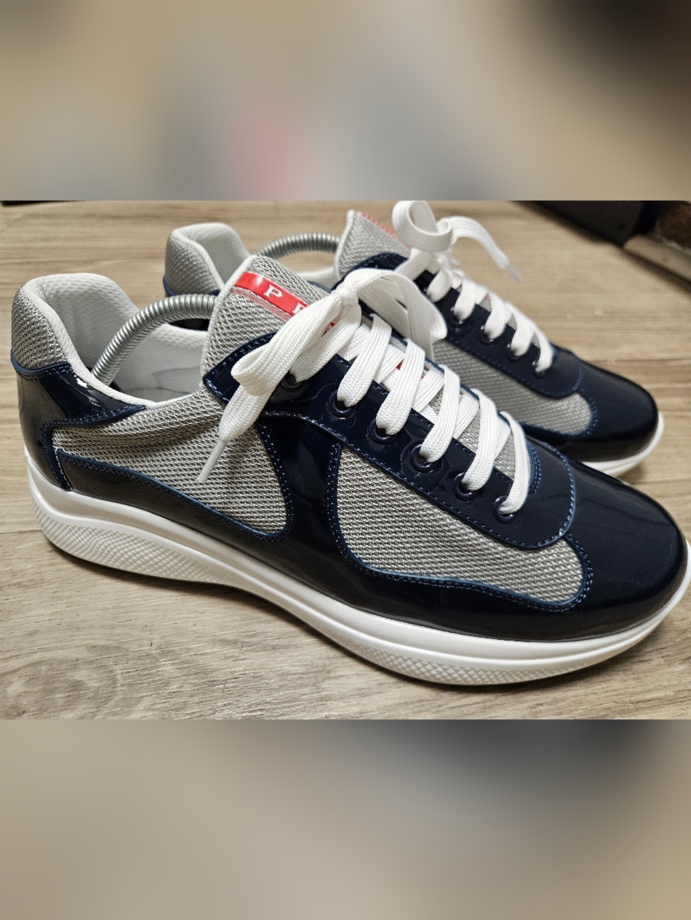 Prada Navy and White Men's Sneaker